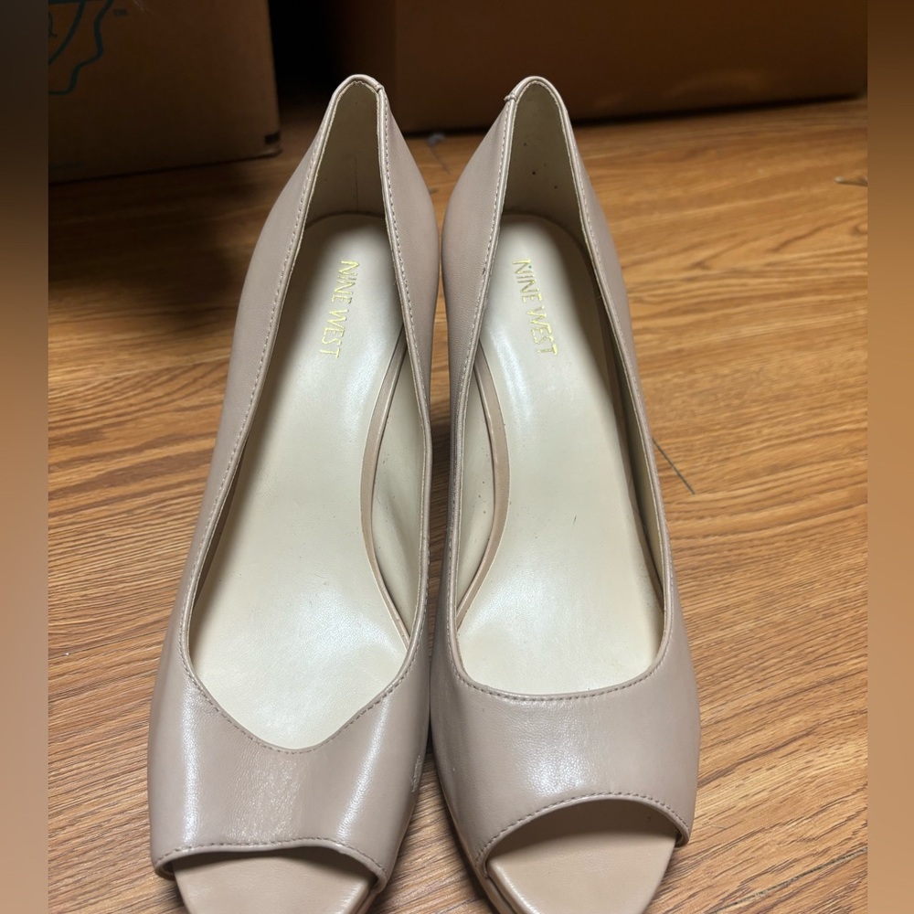 Nine West peep toe nude high heels